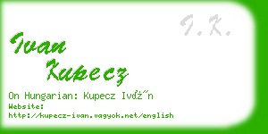 ivan kupecz business card